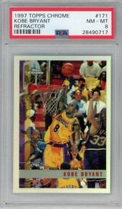 Kobe Bryant 1997-98 Topps Chrome Refractor #171 PSA 8 Gorgeous
