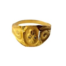22K/18K Real Certified Yellow Gold Flower Design Kids Ring