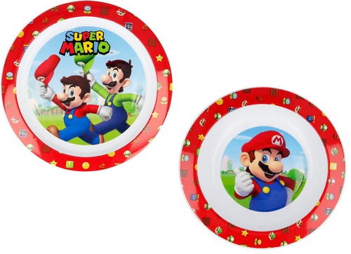 Super Mario 'Luigi and mario Plate And mario Bowl' Microwave Compatible