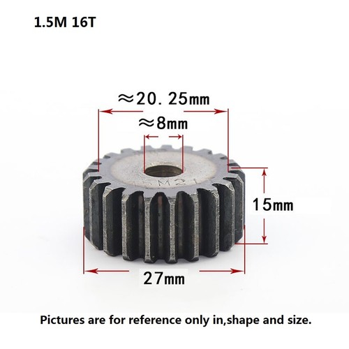 1.5 Modulu 12-100Tooth Spur Gears pitch 4.71mm 45# Steel Pinion Motor Drive Gear - Picture 12 of 80
