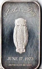 1oz Silver Bar, Father's Day, 1973.