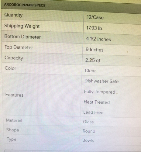 (KISTE MIT 12 SCHÜSSELN) 9" KLAR ARCOROC ARCADE GLAS 72 Unzen SALATSCHÜSSEL GASTRONOMIE - Bild 7 von 7