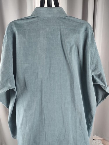Camicia elegante uomo Van Heusen regular fit verde misto cotone taglia 17 (34/35) - Foto 4 di 14