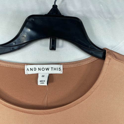 And Now This Bodysuit Womens Plus size 0X Light Brown Long Sleeve Stretch New - Bild 3 von 8