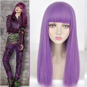 Mal Hair | long purple blunt bangs straight hair full wigs descendants 2 mal Mal Hair | long purple blunt bangs straight hair full wigs descendants 2 mal