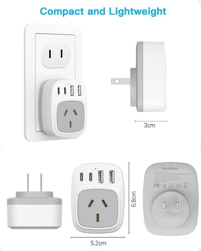 Japan Travel Adapter, AU to Japan Plug Adapter Type a Travel Power Plug for Japa - Picture 13 of 21