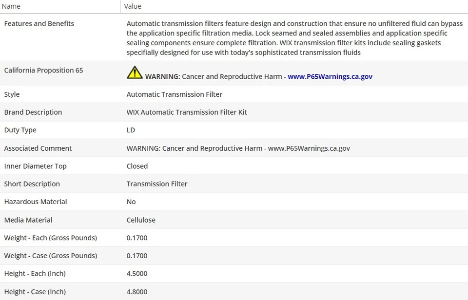 OEM Type Oil Filter WIX for PONTIAC FIREBIRD 1993-1995 V6-3.4L - Imagem 3 de 4