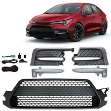 Front Lower Grille+LED DRL Signal Fog Light For 2020-2022 Toyota Corolla SE XSE