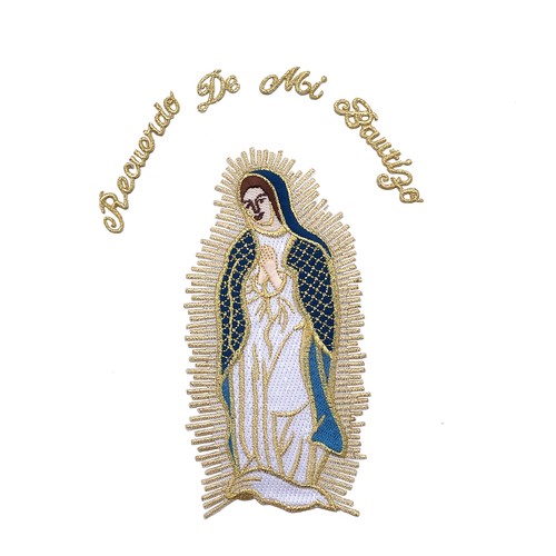 Colored Virgin Mary Guadalupe Applique Patch for Baptism Christening Gold Silver - Bild 2 von 13