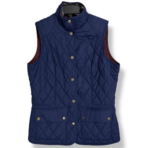 Barbour Saddleworth Gilet Vest Size 4 Quilted Puffer Corduroy Bird Trim BL56