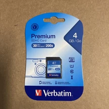 Verbatim Premium SDHC Memory Card, Class 10, 4GB, 1 Each (VER96171)