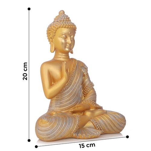 Statua Buddha seduto in meditazione spettacolo idolo arredo casa oggetti per soggiorno - Foto 2 di 9