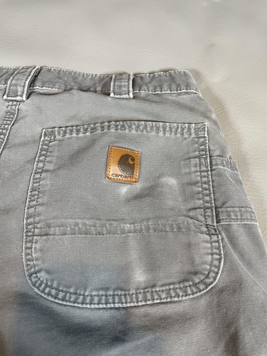 Carhartt Pants Mens 32x30 Gray Carpenter Utility Work Hammer Loop Canvas Duck - Picture 5 of 19