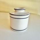 Ceramic Butter Bell White W/Blue Trim Soft Spreadable Butter Country Farm House