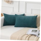 Kevin Textile Throw Pillow Covers Soft Corduroy 20" x 12" (Pack of 2) Teal Blue