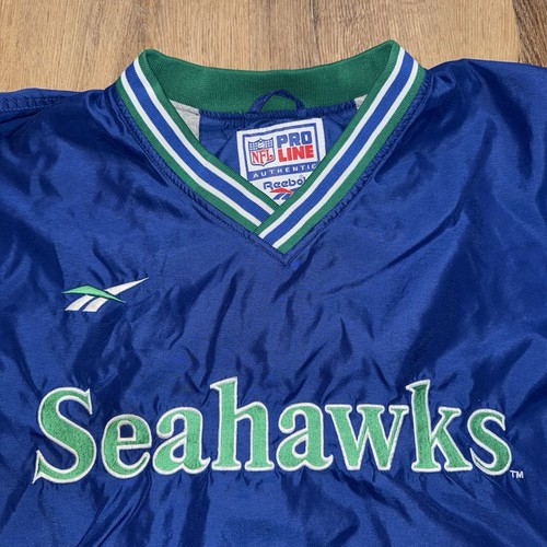 Giacca a vento vintage Seattle Seahawks Reebok pullover anni 90 NFL uomo 2XL XXL - Foto 5 di 22