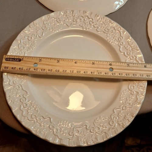 Claire by Ralph Lauren Wedgewood 4 Salad Plates White Vintage Unused 8" England - Picture 13 of 13