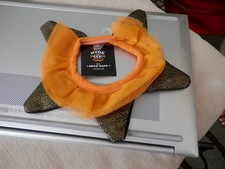 Halloween Cat Collar Ruff Black Orange Hyde  Eek costume new push to seal neck
