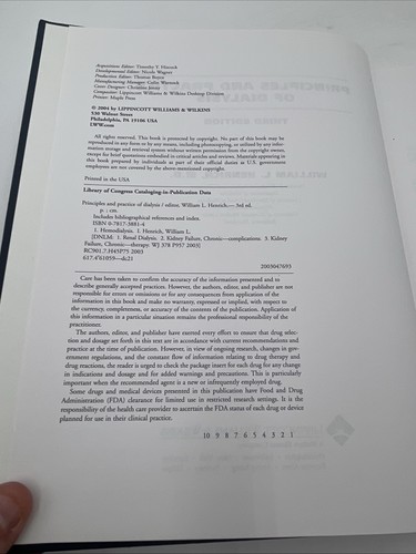 Prinzipien und Praxis der Dialyse Dritte Ausgabe William L. Henrich 2004 EUC - Bild 8 von 14