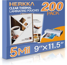 Herkka 200 Pack Laminating Sheets, Holds 8.5 X 11 Inch Sheets, 5 Mil C