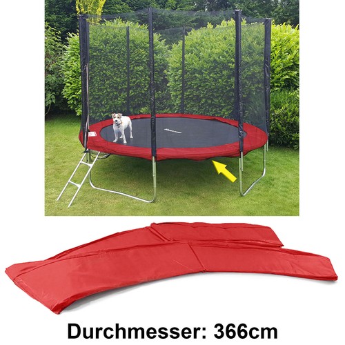 366cm Trampolin Sprungfedern Schutz Abdeckung Rot - Bild 7 von 7