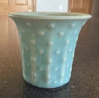 Vintage Nelson McCoy Pottery Blue Small Hobnail Pot Vase 1930s 3”