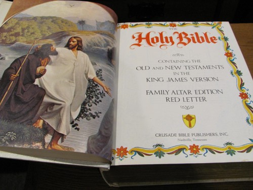 Vintage Crusade Holy Bible KJV Family Altar Red Letter Edition - Picture 3 of 13