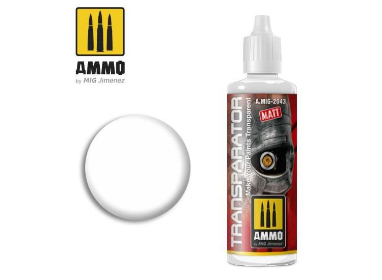 Ammo Mig 2043 60ml Transparator - Matt Acrylic Paint Semi Transparent Thinner
