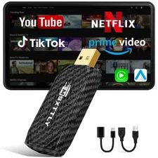 Mini Streaming Box for Netflix/YouTube/TikTok/Prime Video, Carplay Android Au...