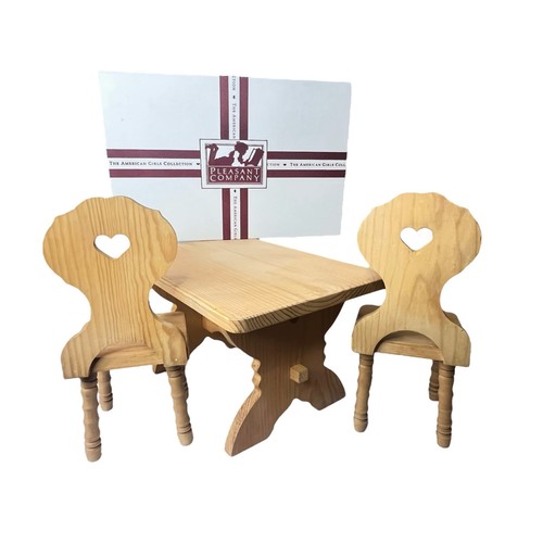 Juego de mesa y sillas de caballete American Girl Kirsten de madera muebles para muñecas en caja de colección - Imagen 10 de 13