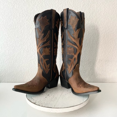 Lane Jolene Damen Cowboystiefel Größe 7 schwarz braun Western Cowgirl halbhoch - Bild 7 von 11