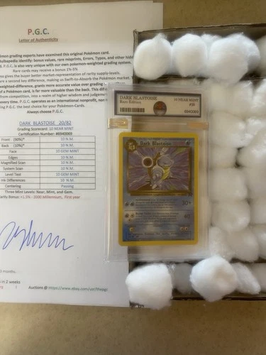 Dark Blastoise 20/82 GRADED 10 NEAR MINT PGC limited edition old pokemon card