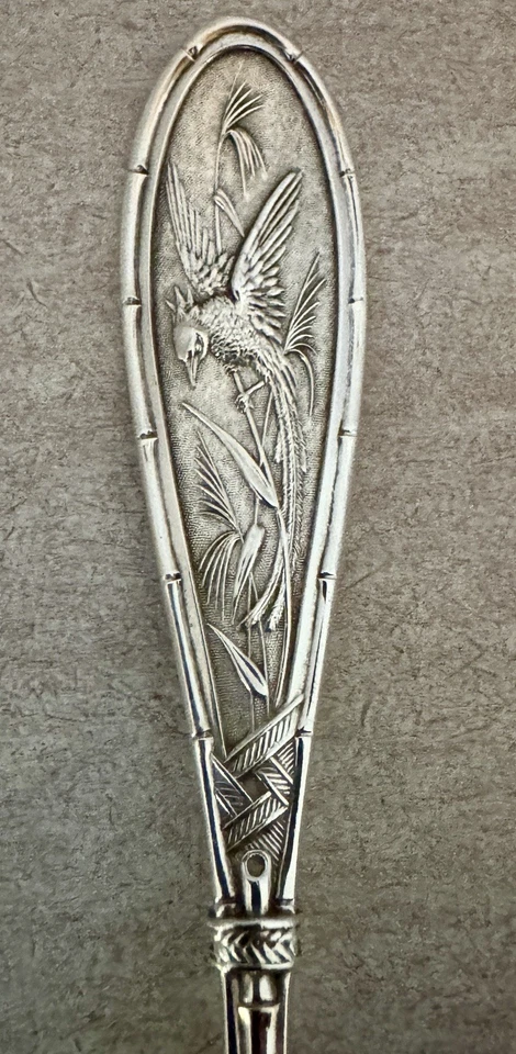 RARE STERLING WHITING AESTHETIC MOVEMENT JAPANESE BERRY SPOON C 1875 CRISP!!! - Image 4 of 4