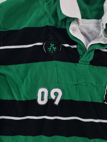 Landsdowne Rugby Shirt Short Sleeve Ireland Striped Green Black Mens XXL - Picture 3 of 10