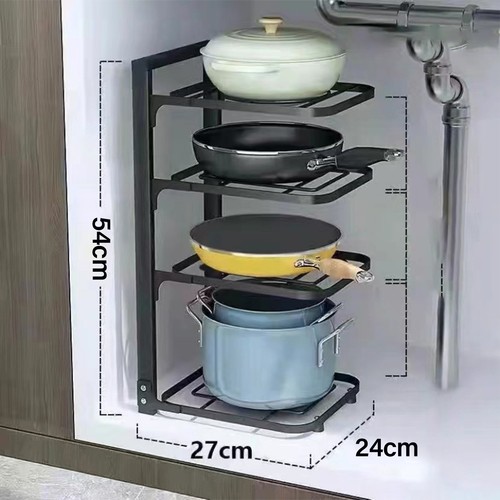 Juego múltiple de estante de almacenamiento de cocina de acero al carbono de cuatro niveles 54x24x27 cm/21,3x9,4x10,6 pulgadas - Imagen 6 de 12