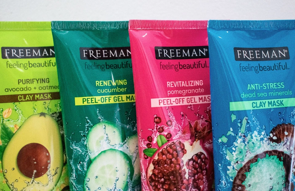 4x Freeman Clay & Peel Off Masks Avocado Cucumber Pomegranate Dead Sea Minerals - Image 2 of 4