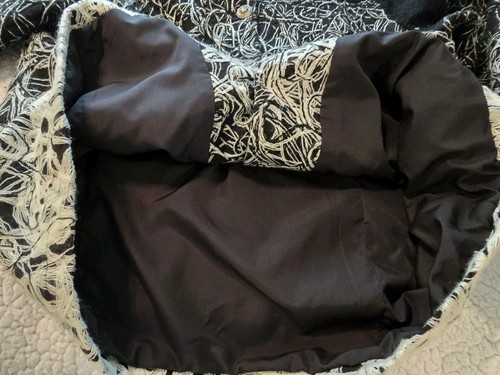 Womens Sz M New Direction Button Up Jacket Black/ White  100% Poly Guc! - Picture 4 of 8