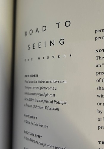 ROAD TO SEEING photo book DAN WINTERS (2014 New Riders Edition, Hardcover - Imagen 12 de 13