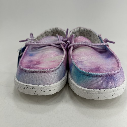 Scarpa slip on Hey Dude Wendy bambino ragazza unicorno sognatore taglia Y2-L3 - Foto 2 di 9