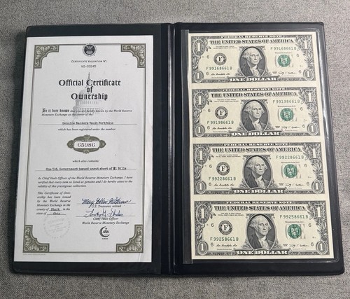 2009 World Reserve Monetary Exch $1 Bills - Ohio - Uncut Sheet Of 4 - Picture 10 of 10