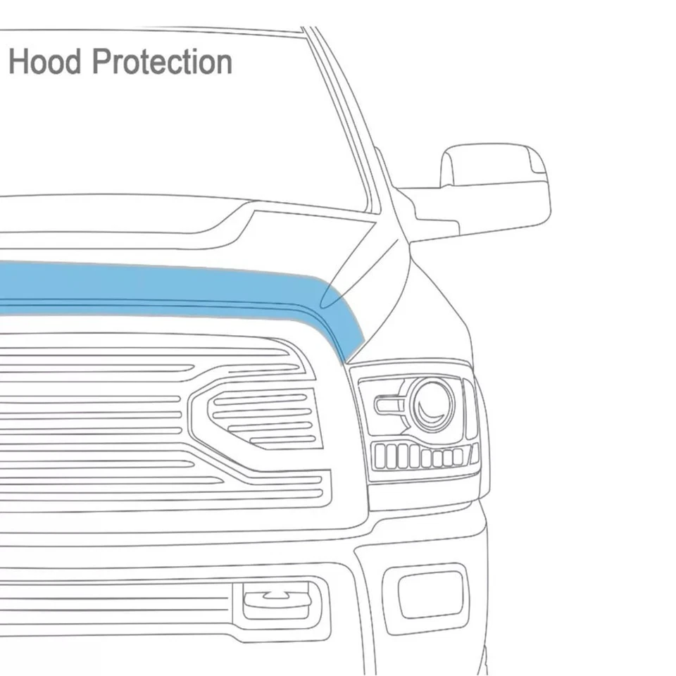 Protetor de insetos perfil baixo capô defletor de pedra preto para Ford F-150 F150 2015-2020 - Imagem 4 de 4