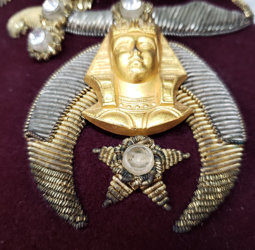 Vintage Shriners Ben Ali Fez With Tassel Brooch Rhinestone Jeweled Old Worn Hat - Picture 4 of 24