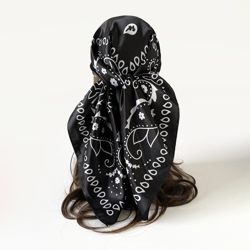 Bufanda grande sedosa floral cachemira pañuelo cabeza cuello mantón envolvente 35" bufanda top - Imagen 23 de 42