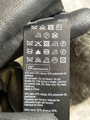 Allsaints Sweater Womens Medium Green Knit Pullover Cropped Striped  Wool  - Picture 4 of 8