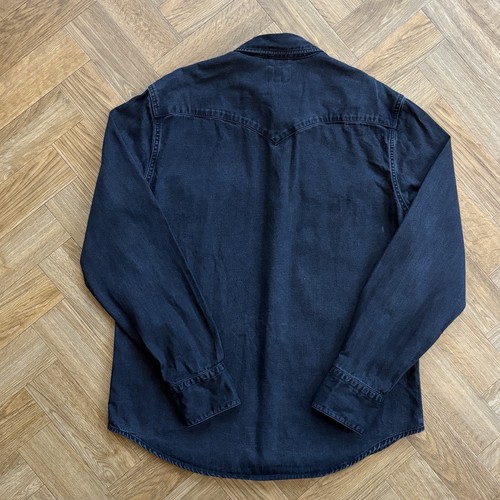 Levi's Western Cone Denim Shirt Mens Charcoal Large L/Sleeve Pearl Snap Button - Picture 3 of 19