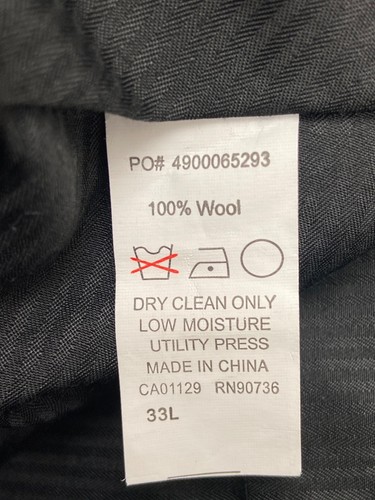 CALVIN KLEIN Mens 40L Blue Soft 100% Wool Slim 2 Piece Suit With Pants 34x32 - Picture 11 of 14