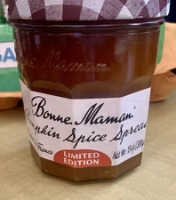 NEW BONNE MAMAN PUMPKIN SPICE SPREAD 13oz JAR MADE in FRANCE LTD ED best by 8/25