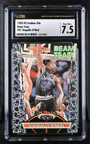 1992-93 Stadium Club Shaquille O'Neal #21 Beam Team Rookie CGC 7.5