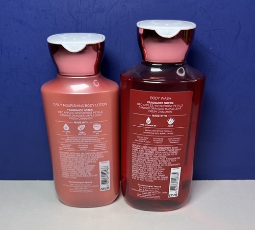 Bath & Body Works 25th Winter Candy Apple 8oz Body Lotion & 10oz Body Wash - Picture 2 of 5