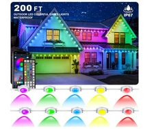 200ft Permanent Outdoor Light,RGB Eaves Lights with App/ Remote, IP67